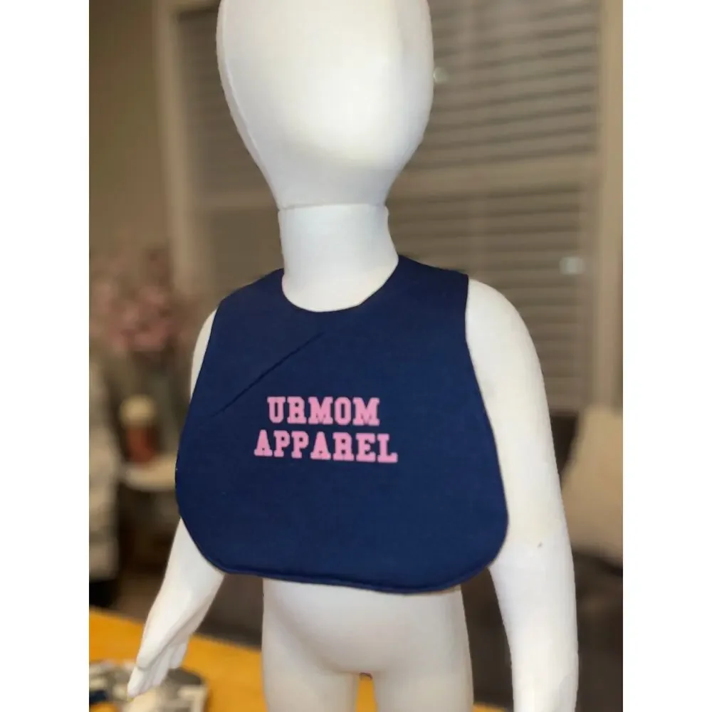 ✨ Shuggie Fierce Upcycled Sassafras URMom Apparel Reversible Baby Bib✨QUICK SHIP